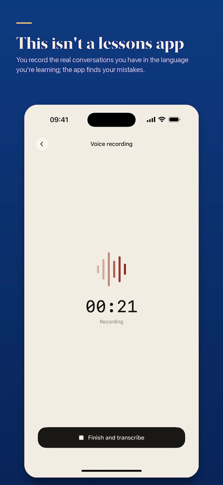 Screens from the app