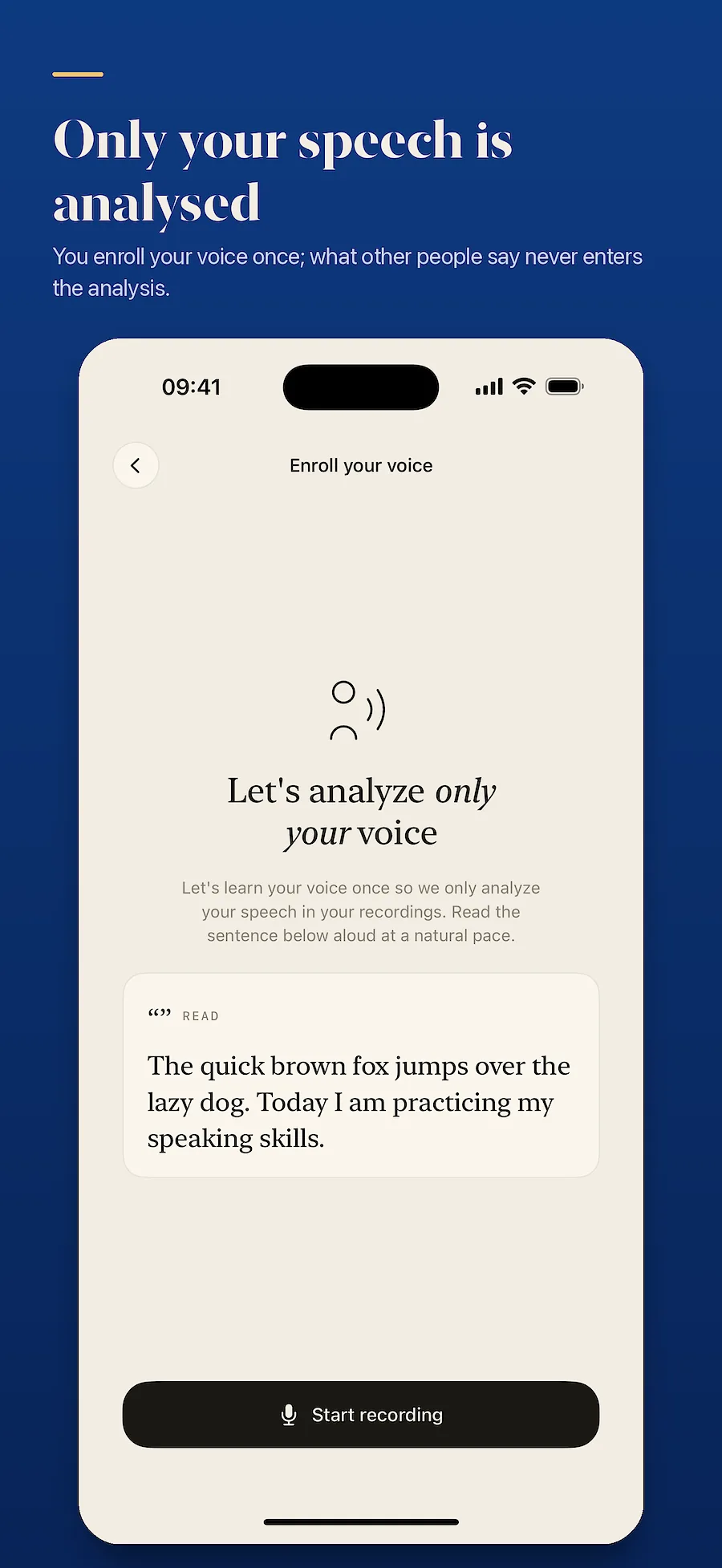 Screens from the app
