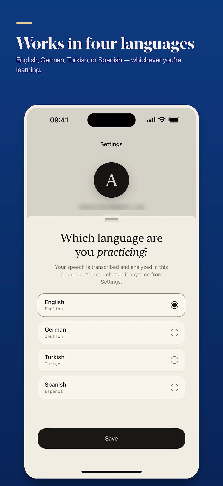 Screens from the app