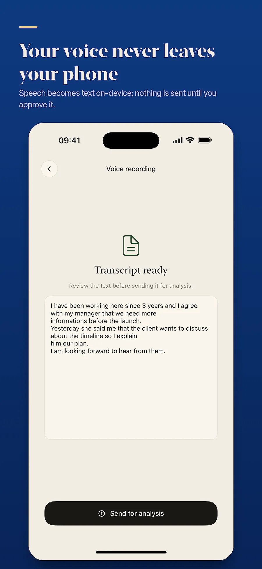 Screens from the app