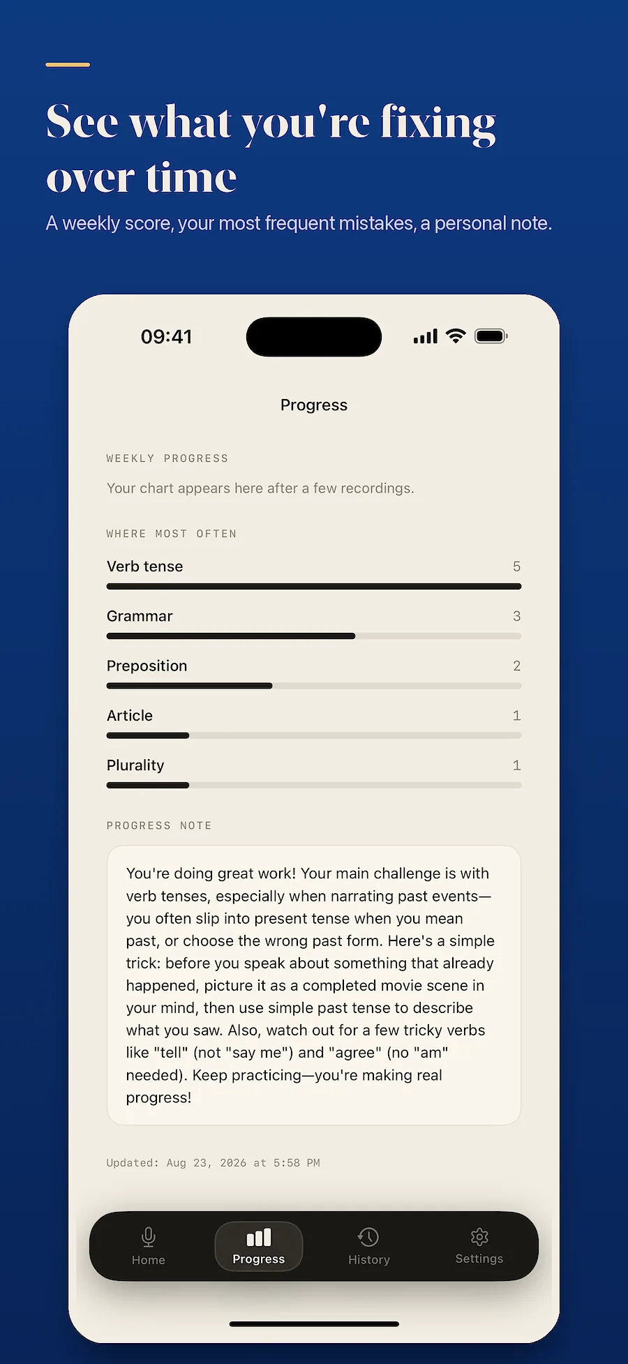 Screens from the app